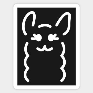Mwah! - Cute Llama Face Line Art - White Sticker